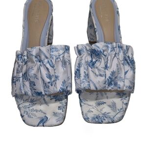 ANTONIO MELANI Blue Floral Mules